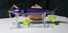 5  inch Custom Handmade wooded prop topwater lure( Purple Haze)