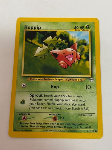 Hoppip 61/111 Pokemon Neo Genesis Unlimited Non Holo NM/MINT 2000 box-S4 - Picture 1 of 2