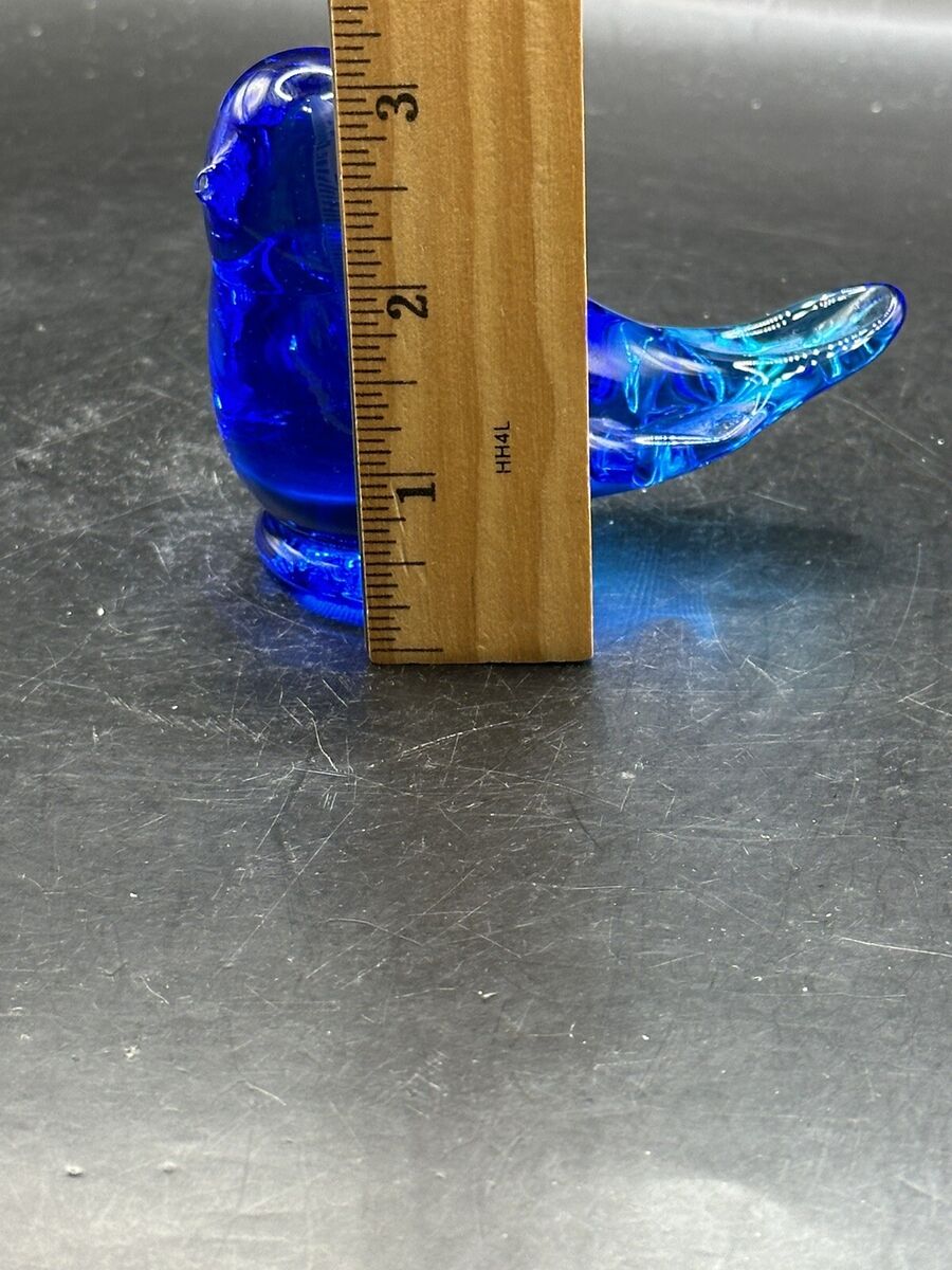 Art Glass by Byron Hicks Signed Blue Bird Of Happiness Art Glass by Byron Hicks Signed Blue Bird Of Happiness
