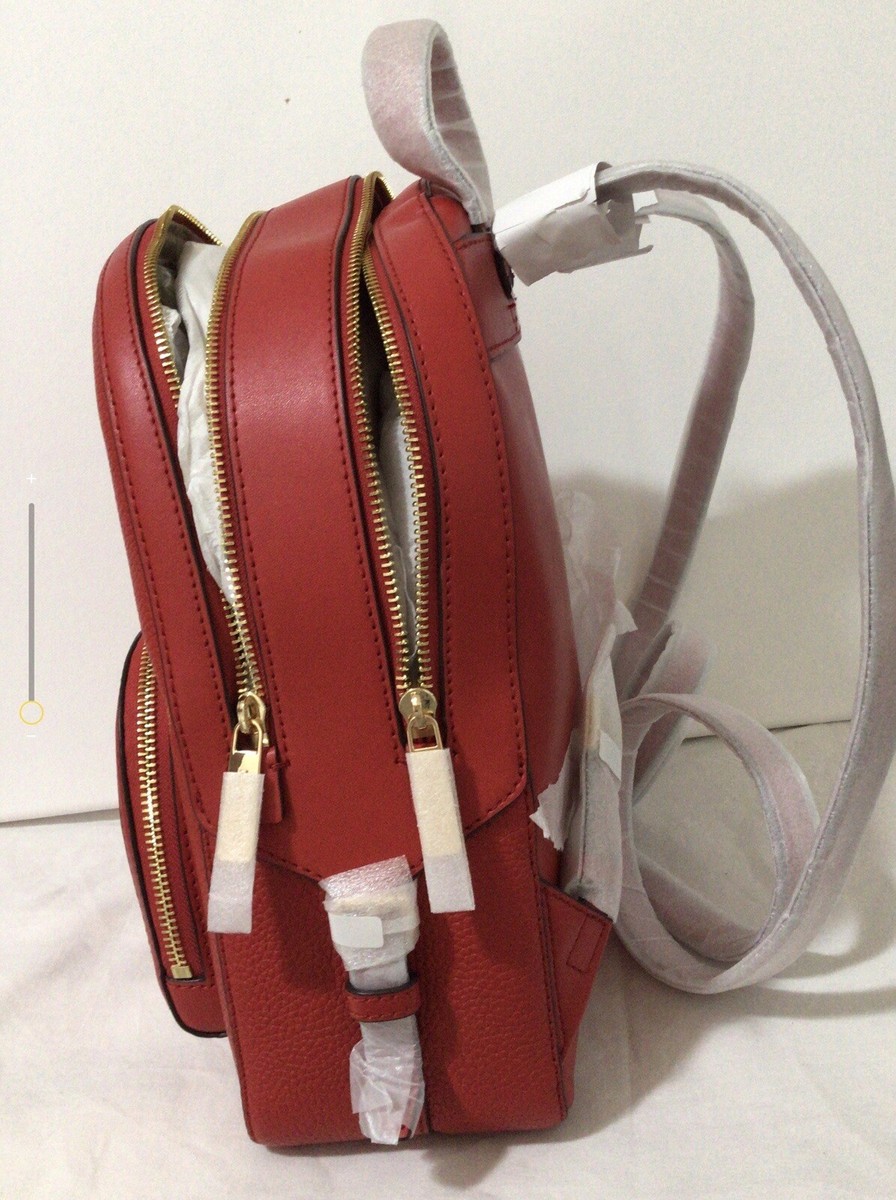 Michael Kors Abbey Jaycee Medium Backpack Bright Red Pebbled  display picture 3