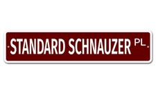 7519 SS Standard Schnauzer 4" x 18" Novelty Street Sign Aluminum