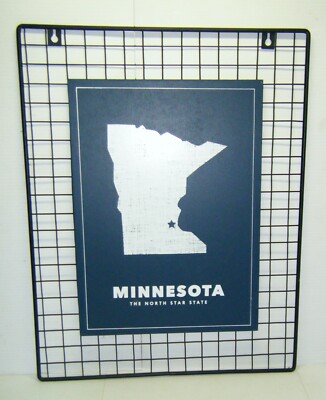 State Of Minnesota Wood Plaque On Metal