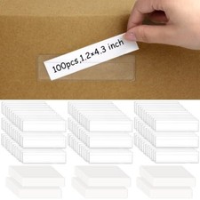 100Pack Self Adhesive Label Holder Index Card Pockets Tag Holder, 1.2 x 4.3 Inch