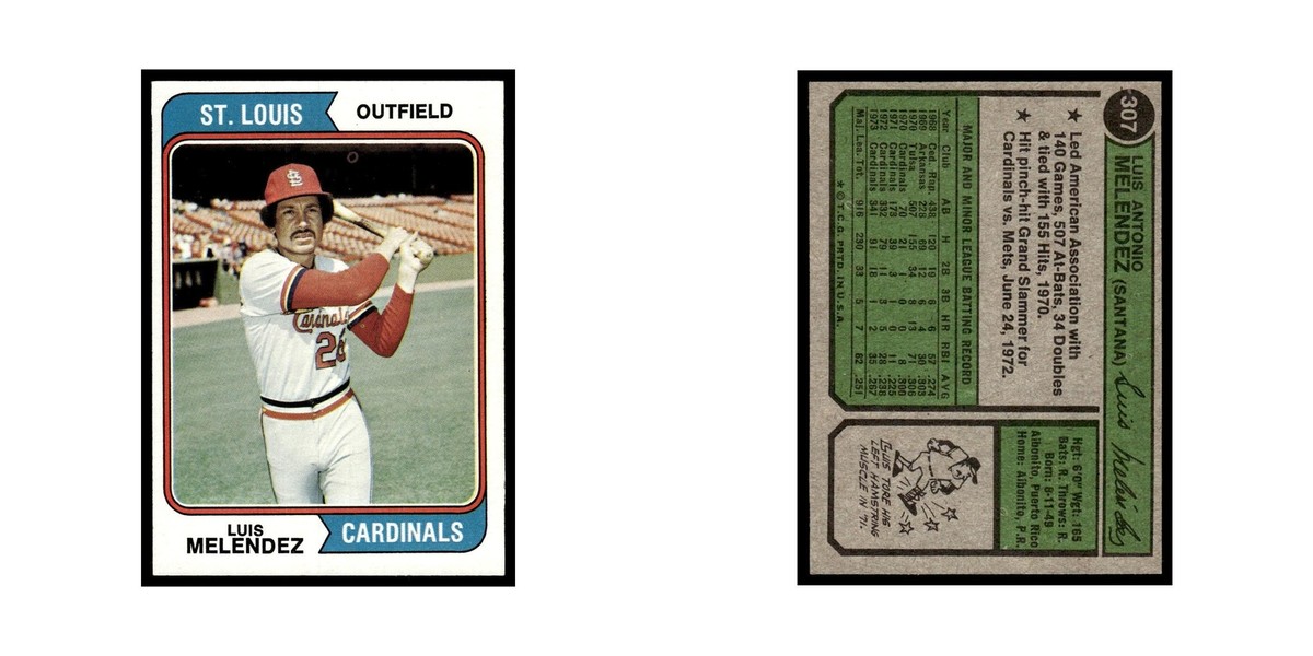 1974 Topps Baseball Card Luis Melendez Cardinals #307 | eBay