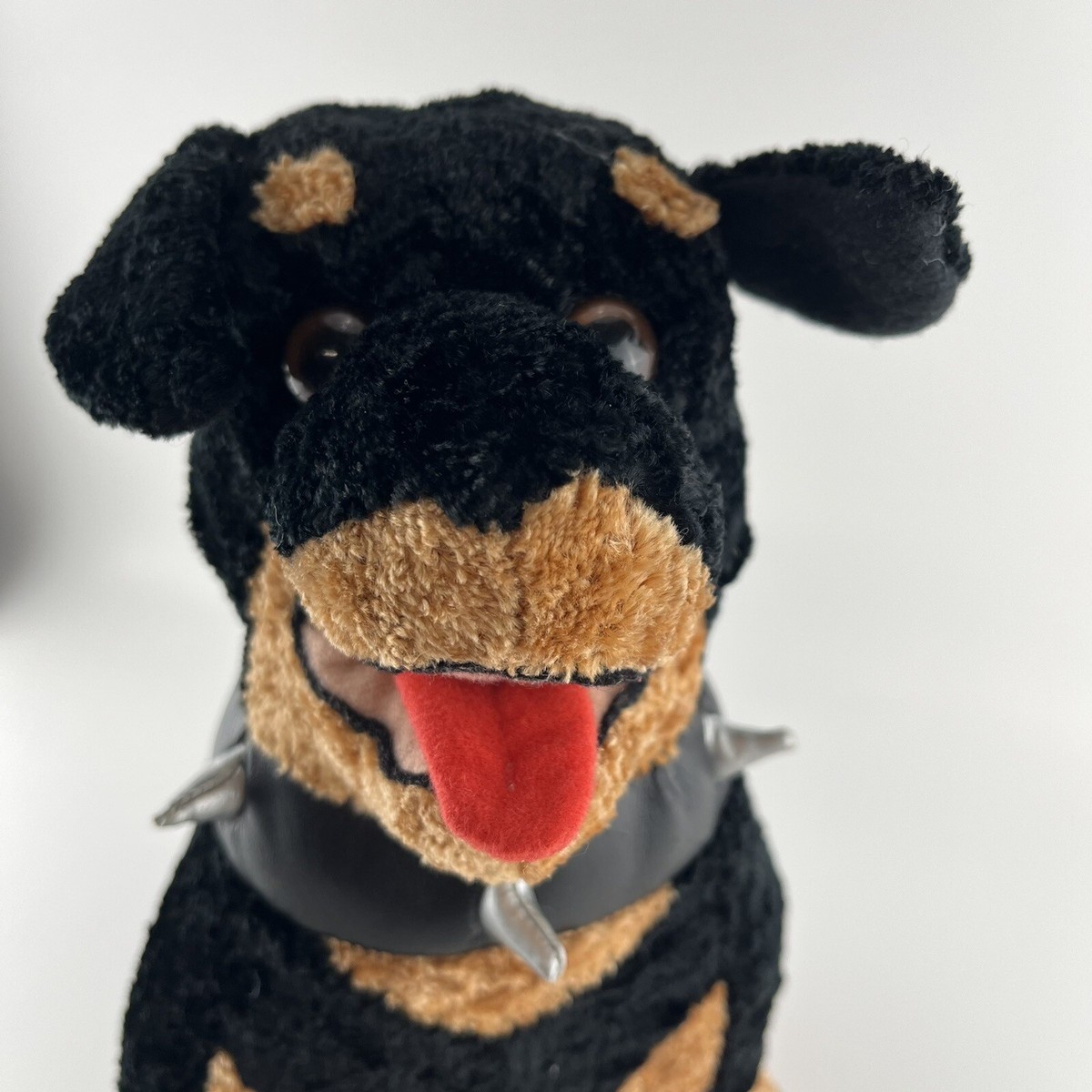 Rottweiler Rottie Spike Collar Plush Stuffed Animal Toy Dog Great