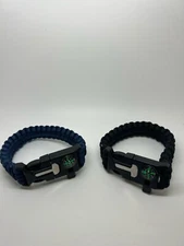 New Survival Multifunctional Paracord Bracelet Compass Fire Starter Whistle