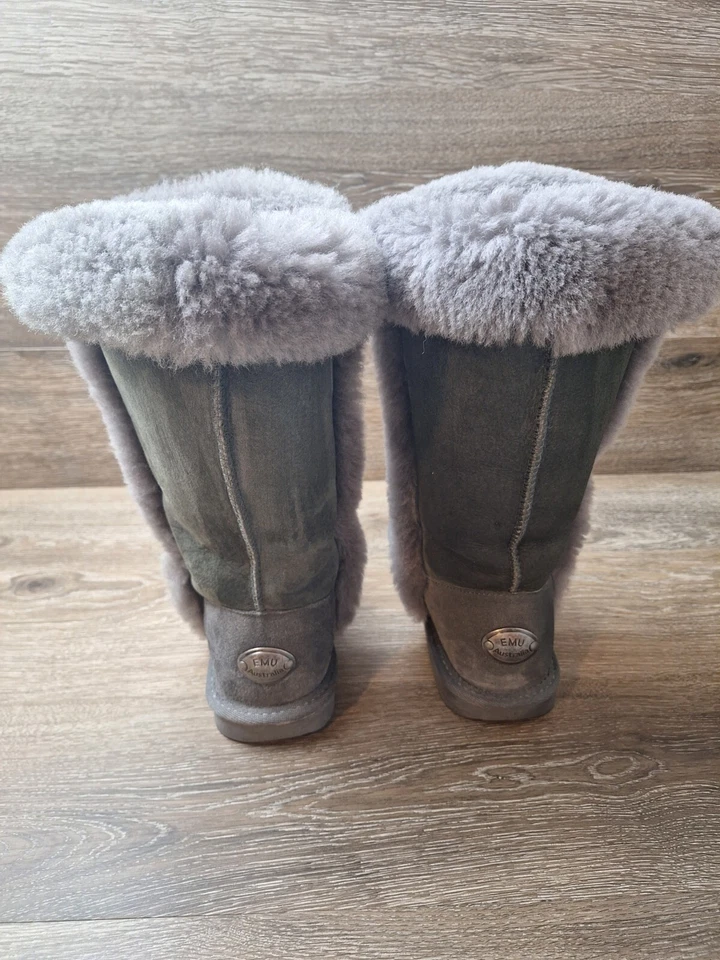 Botas de piel de oveja gris Emu Australia platino Kolora Permium para mujer talla 6 Foto 3 de 4