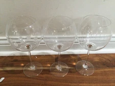 Mikasa  Cheers baloon glasses lot of 3--9''X3'' horizontal, vertical stripe, dot