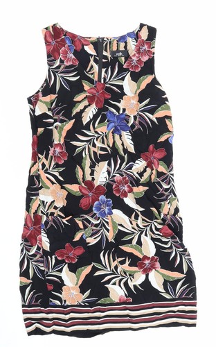 Wallis Womens Black Polyester Blend Shift Size 10 V-Neck