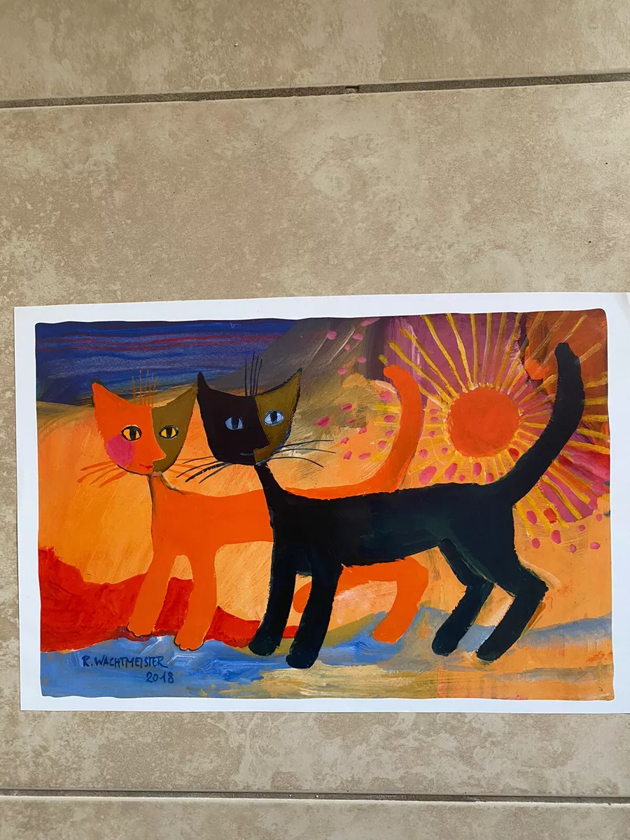 Art Print on Glossy Paper Rosina Wachtmeister Cats Great For Framing sz  17x11”