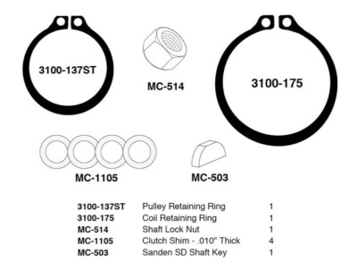 A/C Compressor Clutch Installation Kit Fits SANDEN SD7H15 SD5H14