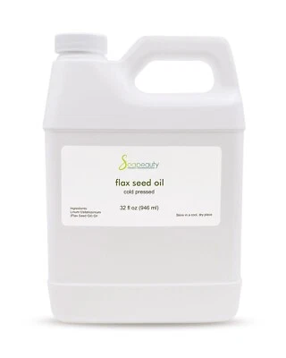 SOAPEAUTY FLAX SEED OIL CARRIER VIRGIN COLD PRESSED NATURAL PURE 32 OZ