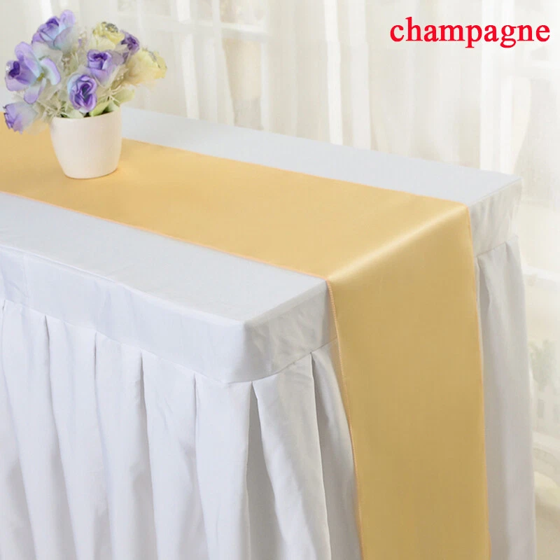 30x275cm Satin Table Runners Cloth Tablecloths Wedding Party Banquet Decors New - Image 3 of 4