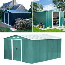 Metal Garden Shed 12x10ft Large Outdoor Storage Tool Shed with Base Apex Roof