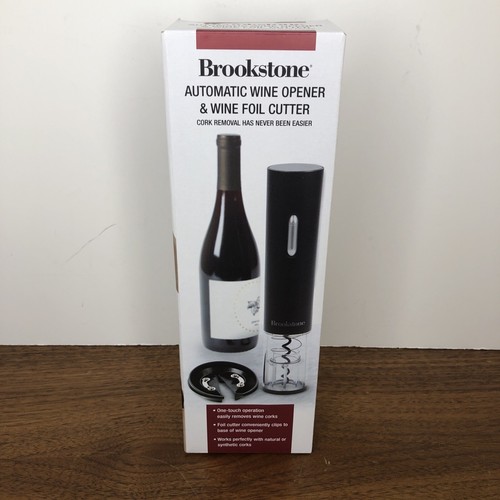 BROOKSTONE Automatic Electric WINE OPENER & FOIL CUTTER New In Box eBay