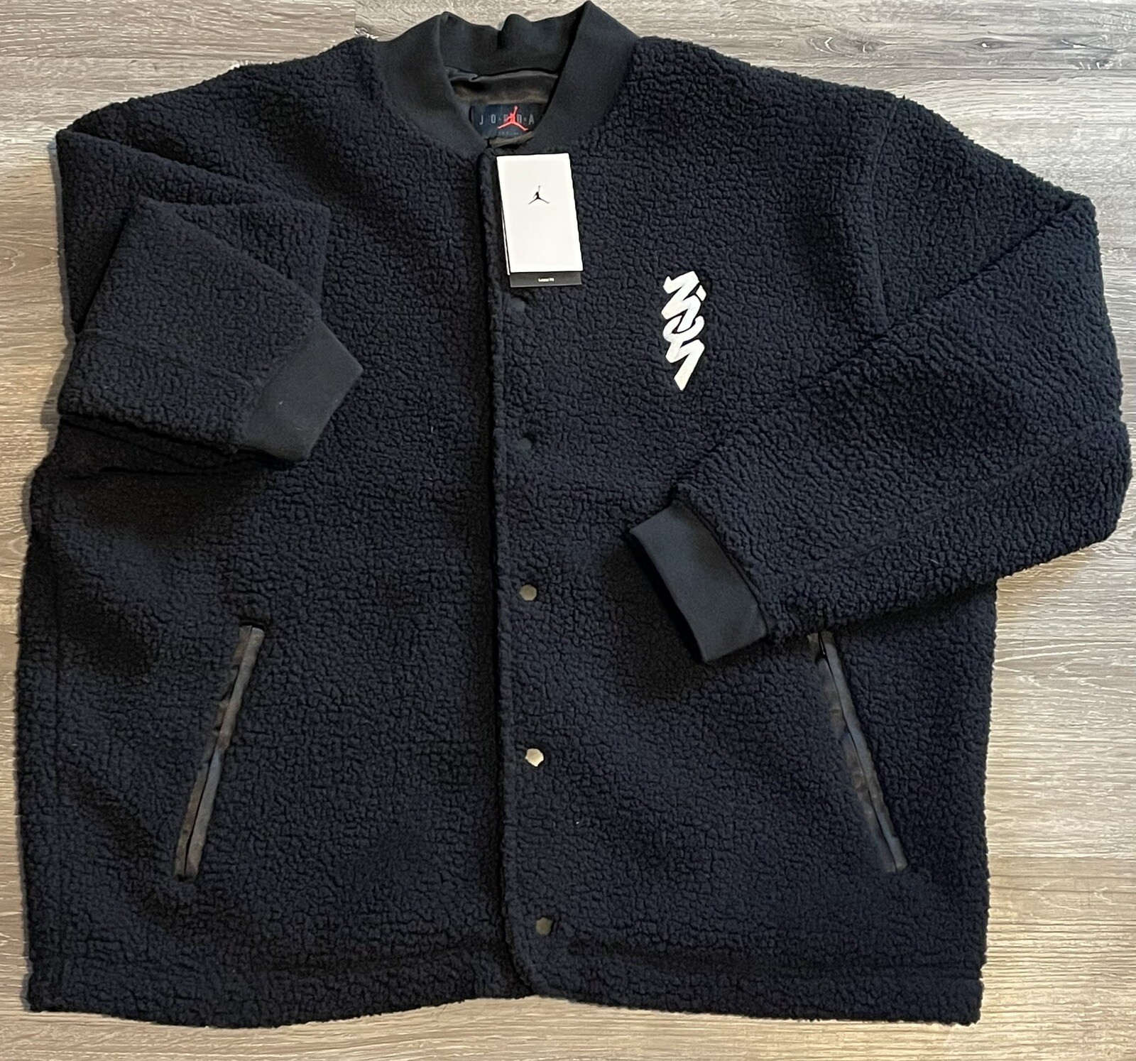 Nike Air Jordan Zion Williamson Sherpa Button-Up Jacket DX0665-010 Mens XL-image