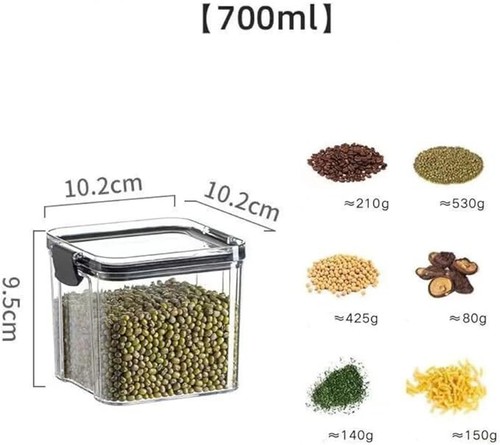 6x Containers Airtight Food Storage Kitchen Accessories Cereal Tub Lid Boxes Set - Picture 5 of 12