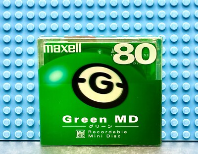 MD        MAXELL MD  80 GREEN  BLANK MINI DISC  (1) (SEALED)