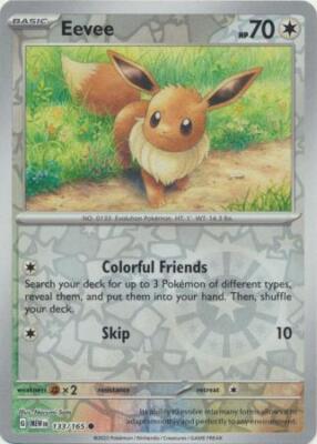 Eevee 133/165 Reverse Holo | 151 | Pokemon Card | eBay