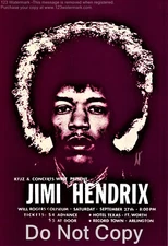JIMI HENDRIX EXPERIENCE POSTER SHOW 12"x18"