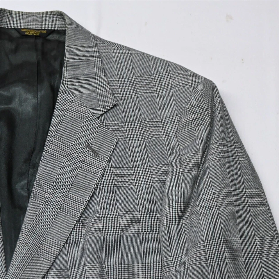 Traje De Colección Tom James 42R 34x29 Gris Cuadros Glenn Hecho en EE. UU. 100% Lana Para Hombres Foto 2 de 4
