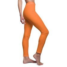 Orange - Women's Cut  Sew Casual Leggings AOP 