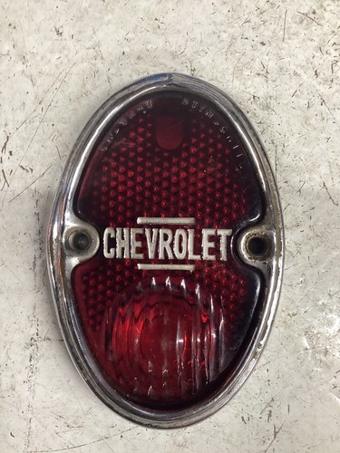 Vintage 1920's 30's STOP Taillight Lens & Bezel OLD Truck CHEVROLET Chevy BOWTIE - Picture 2 of 10