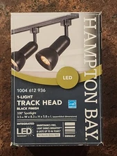 Hampton Bay LED Dimmable Medium-Step Spotlight Linear Track Lighting Head Black