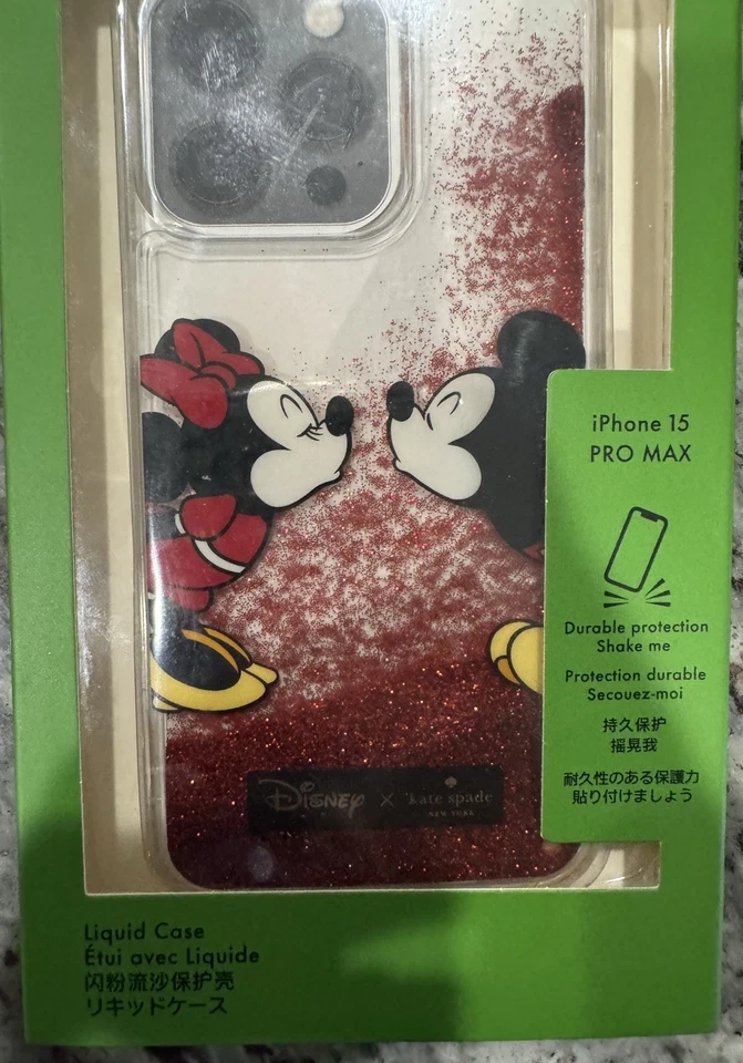 Funda KATE SPADE iPhone 15 Pro MAX Negra y Roja Mickey Minnie Disney Foto 2 de 4