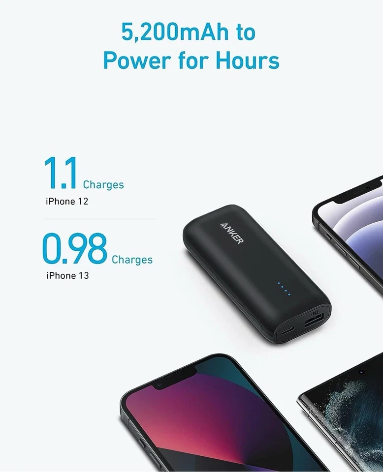 Anker 321 Power Bank PORTABLE CHARGER 5200mAh Battery Pack 2 Port Charging USB-C - Image 4 of 4