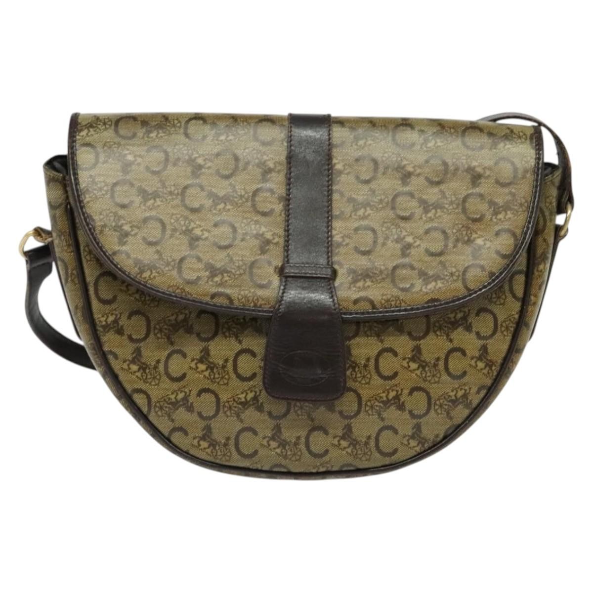 Celine C Sulky Shoulder Bag Canvas And Leather Beige Canvas Shoulder Bag Bag (Pre-Owned)