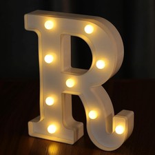 Light Up Letters, Led Letters Lights 26 Alphabet, Decorative Warm light-R
