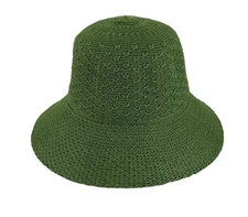 Coolibar Womens UPF 50+ Marina Sun Hat Green  Woven Beach Travel Short Brim