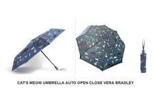 Vera Bradley CAT'S MEOW Umbrella Auto Open Close NEW