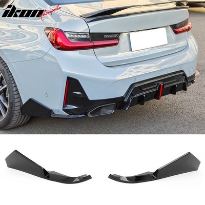 Fits 23-26 BMW G20 3-Series IKON Style Rear Bumper Side Corner Apron Gloss Black