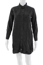 Madewell Womens Cotton Collared Button Down Denim Dress Black Size 2XS