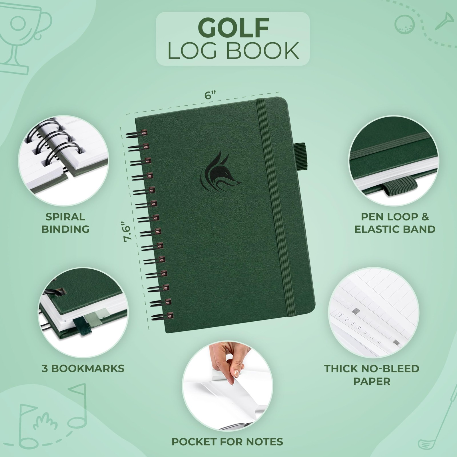Golf Log Book – Small Training & Scorecard Journal – Pocket Notebook – Golf P...
