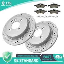 Rear Drilled Brake Rotors And Ceramic Pads For Mini Cooper 2007-2008 Convertible