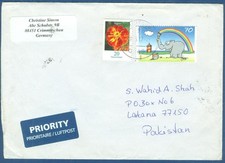 GERMANY POSTAL USED AIRMAIL COVER TO PAKISTAN