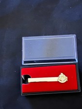 Past Master with Square Masonic Cut Out Tie Bar Necktie Gold Color NEW