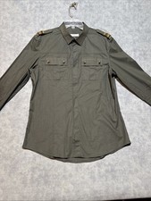 Versace Men's Long Sleeve Green Button Shirt Sz 16/41 Collection Trend Italy-642