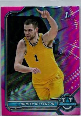 2022 Bowman Chrome U Pink Refractor HUNTER DICKENSON RC #77 Michigan