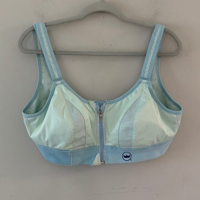 Shefit Ultimate Sports Bra Mint Green Blue High Impact Front Zip Size 1L Luxe