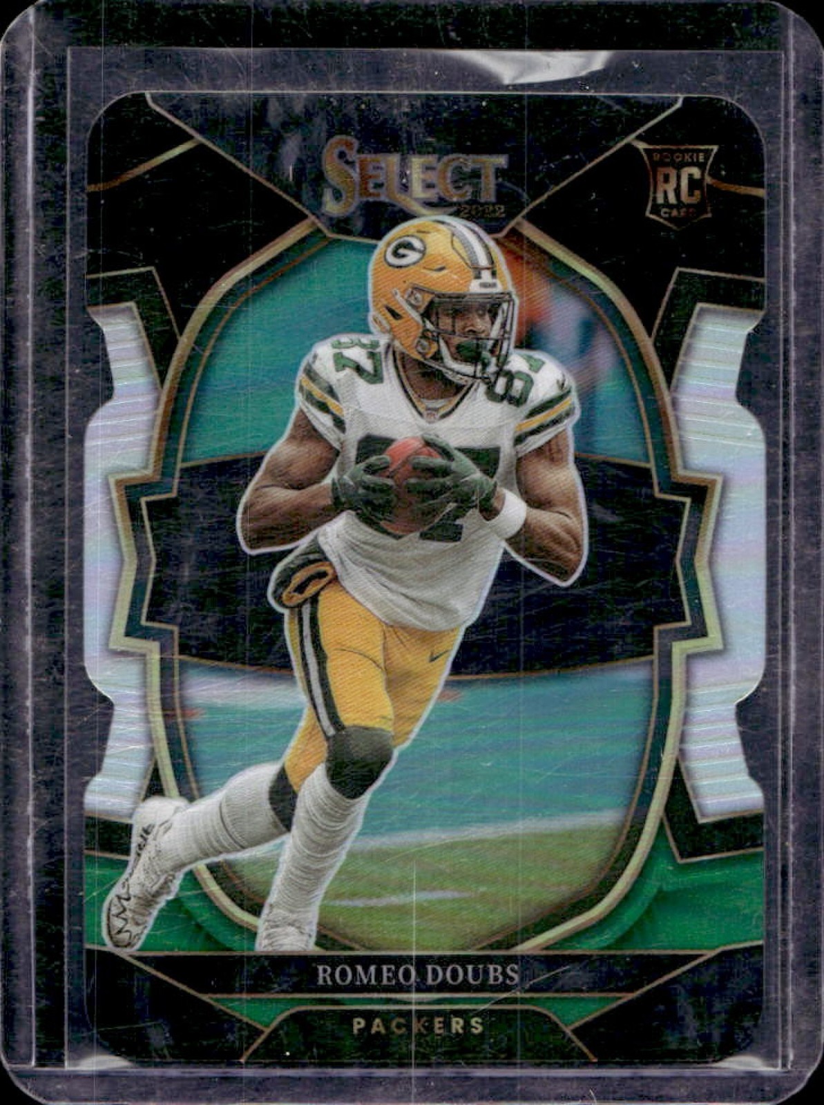 2022 Select Romeo Doubs RC Black and Green Prizm Die Cut Concourse #54 Packers
