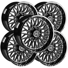 Qty 5 Hardcore Hc103 Wicked 26x14 6x1356x5.5 -76mm Blackmilled Wheels Rims