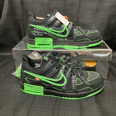Nike Air Rubber Off White Dunk Style CU6015 001 Black Green Strike Sz 11.5