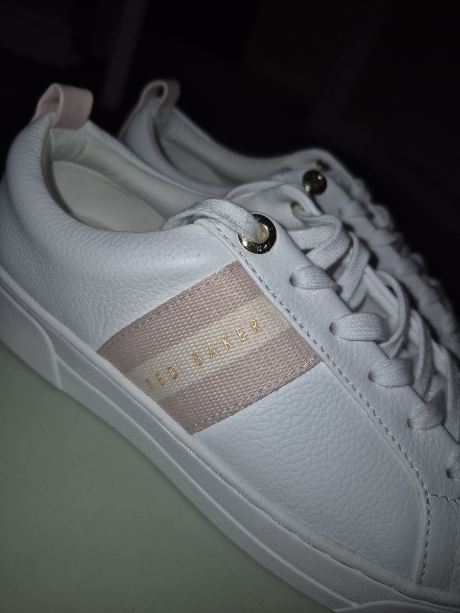 Ted Baker Riley-100 White Pink Webbing Trainers UK (EU 37