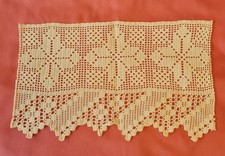 Häkelgardine Gardine creme Breite 36 cm Höhe 22 cm Meterware Rest Ladenauflösung