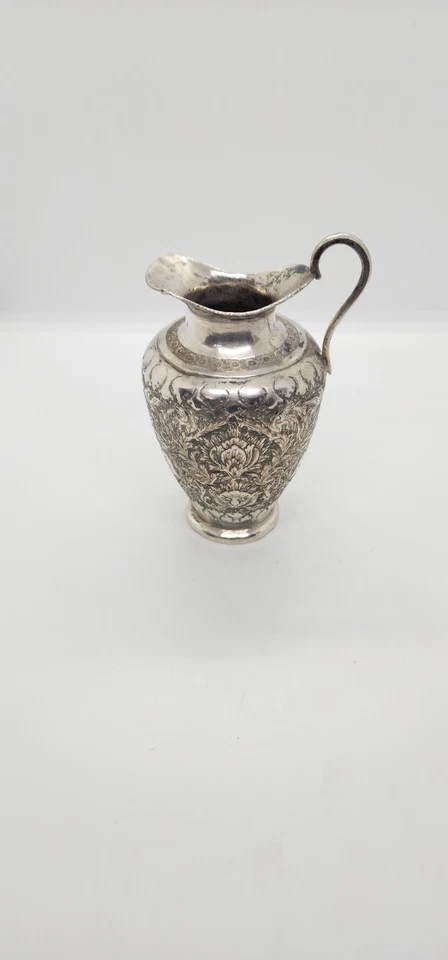 Antiguo arte persa Niello Silver Ewer, 84 Zolotnik, obra maestra Qalamzani Foto 2 de 4