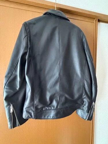 STUDIOUS Double Riders Jacket Black Lamb Leather Size 3 Made in Japan image 3
